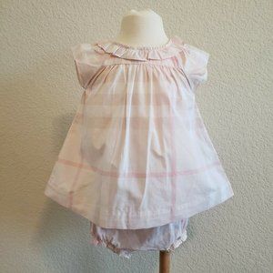 Children Emerald Check Print Pink Dress